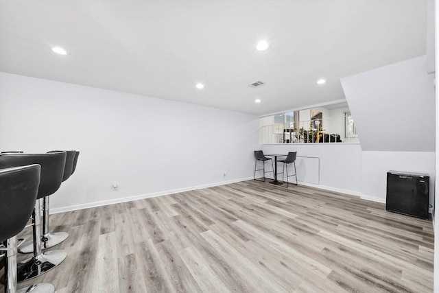 office space featuring light wood-type flooring