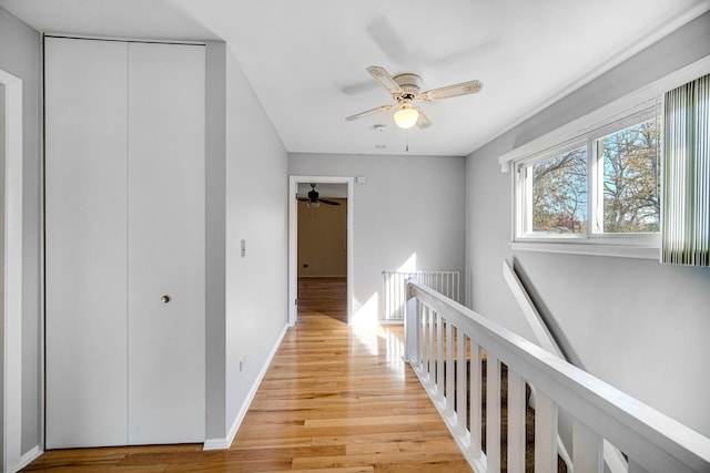 hallway with light wood-type flooring