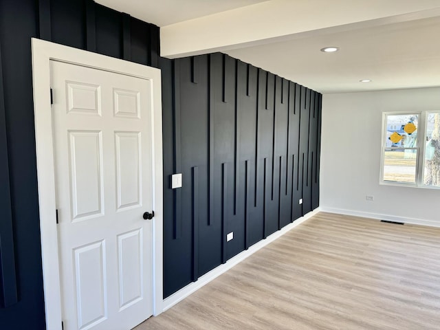 interior space featuring light hardwood / wood-style floors