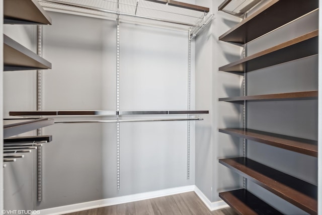 walk in closet featuring hardwood / wood-style flooring