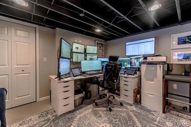 view of home office