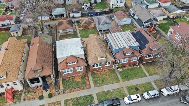 aerial view with a residential view