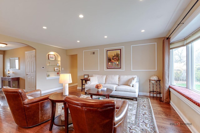 living room featuring light hardwood / wood-style floors