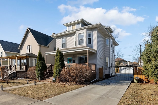 view of front of property with a porch