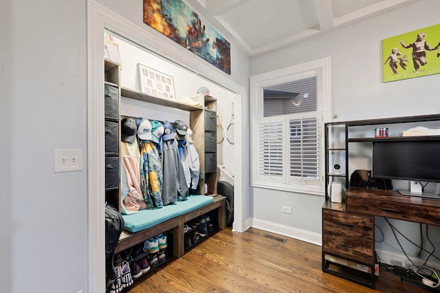 mudroom featuring hardwood / wood-style floors