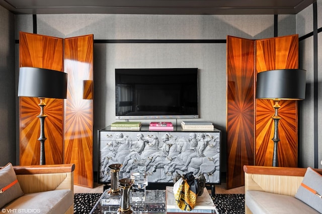 living room featuring hardwood / wood-style flooring