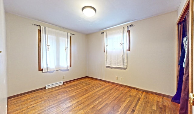 spare room with hardwood / wood-style floors