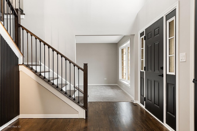 foyer with hardwood / wood-style flooring