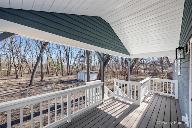 deck with a storage unit