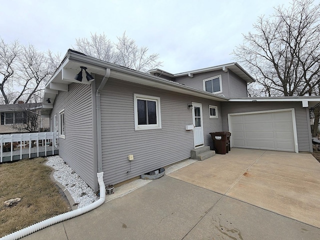 view of home's exterior featuring a garage