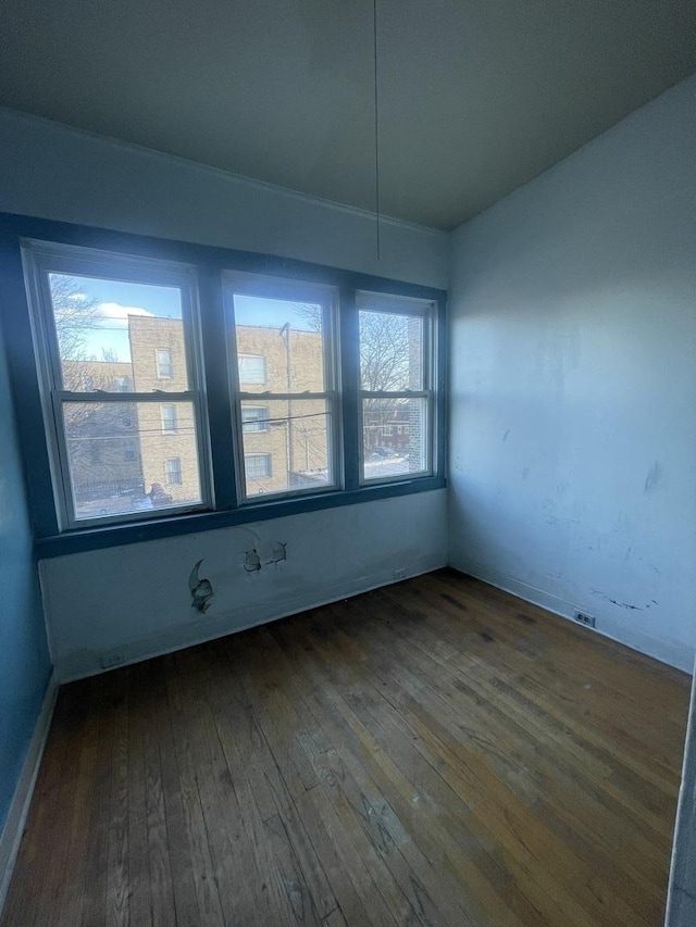 unfurnished dining area with hardwood / wood-style floors