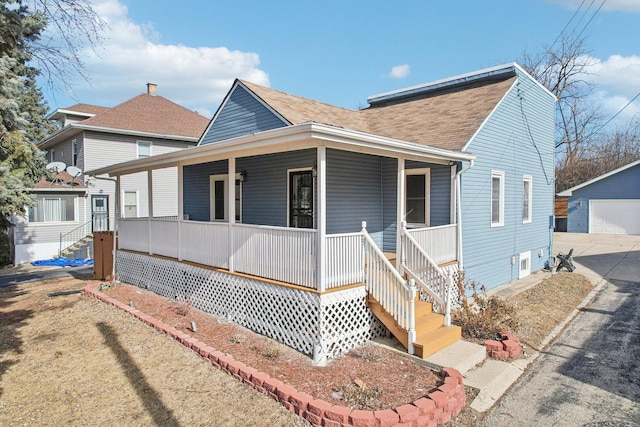 view of front of home featuring covered porch