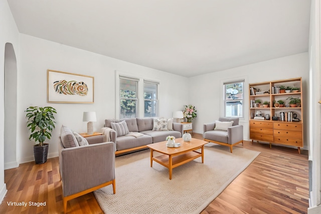 939 N Grace St, Lombard, IL 60148 - living room featuring hardwood / wood-style flooring and a healthy amount of sunlight