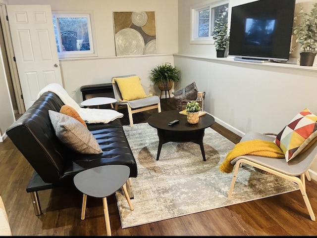 sitting room featuring hardwood / wood-style floors