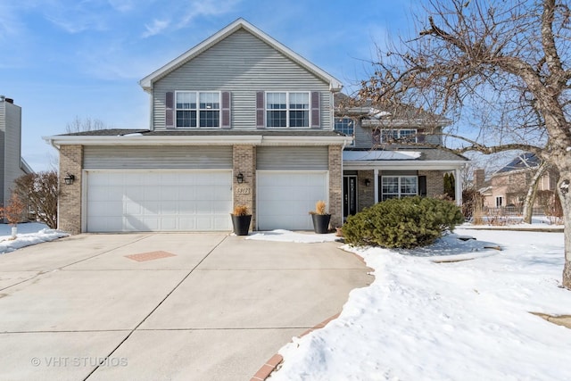 front facade with a garage