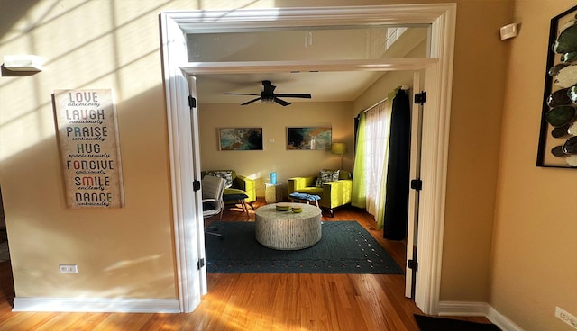 hall featuring hardwood / wood-style floors