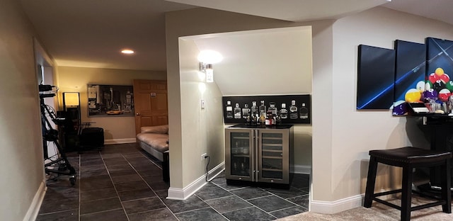 bar featuring beverage cooler