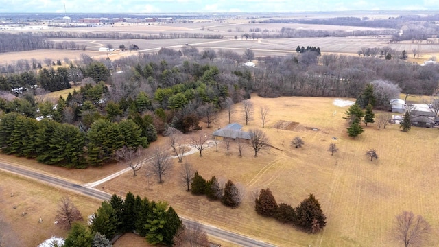 drone / aerial view with a rural view