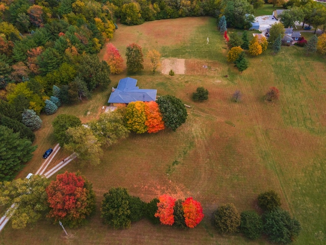 aerial view featuring a rural view