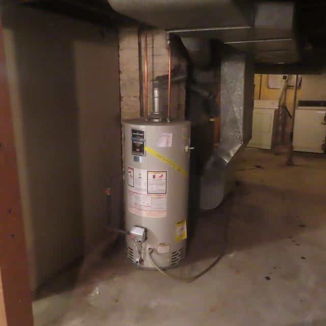 utility room with washer / dryer and water heater