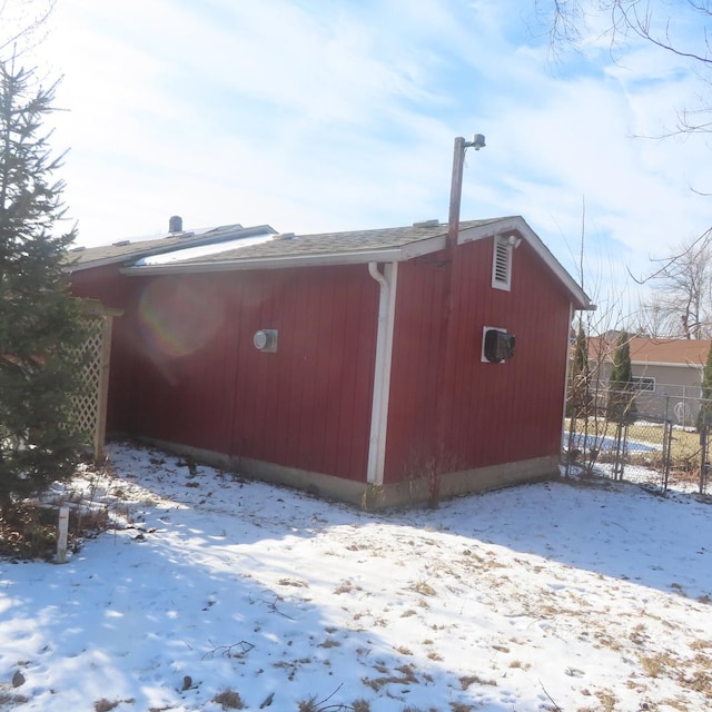 view of snow covered structure