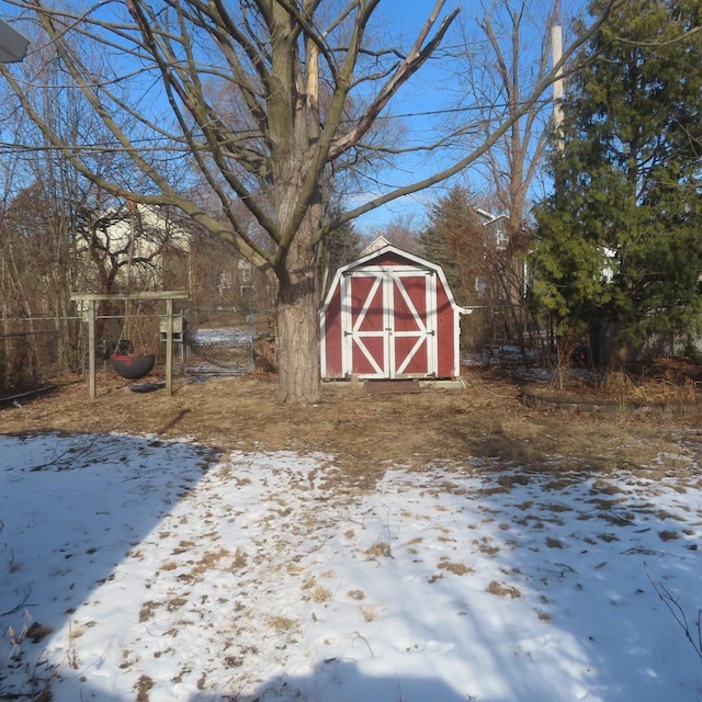 view of snow covered structure