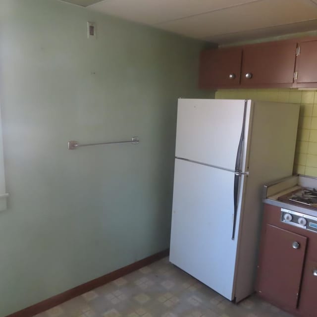 kitchen with white fridge