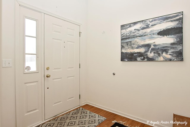 foyer featuring hardwood / wood-style floors