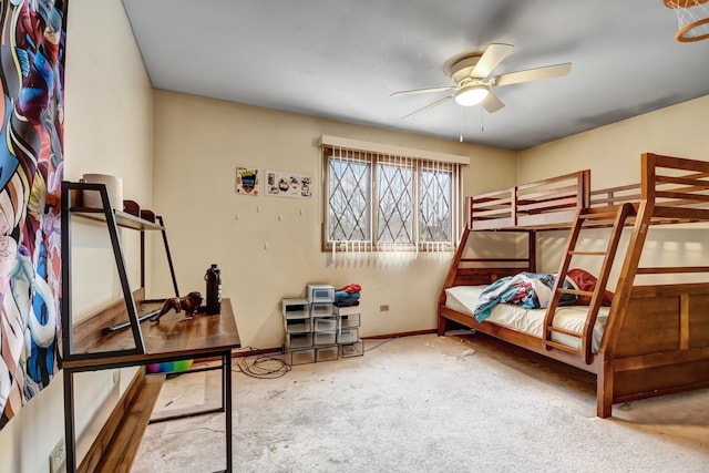 bedroom with carpet floors and baseboards