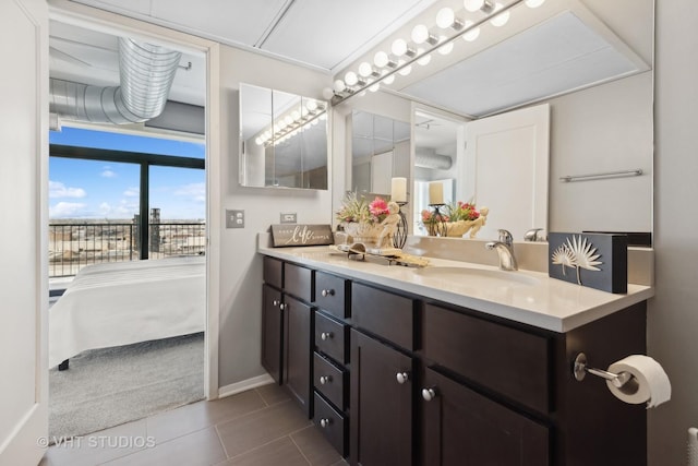 bathroom featuring vanity and tile patterned floors