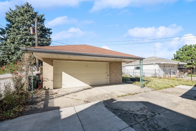 view of garage