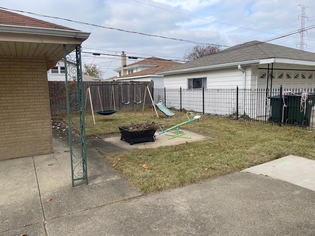 view of yard featuring a playground