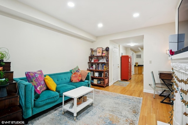 living room featuring hardwood / wood-style floors