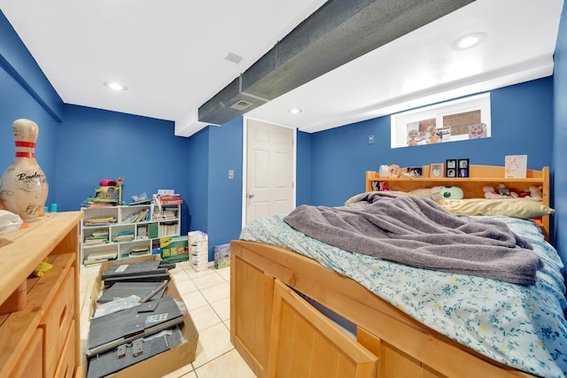 view of tiled bedroom