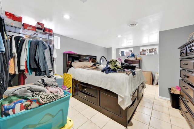 view of tiled bedroom