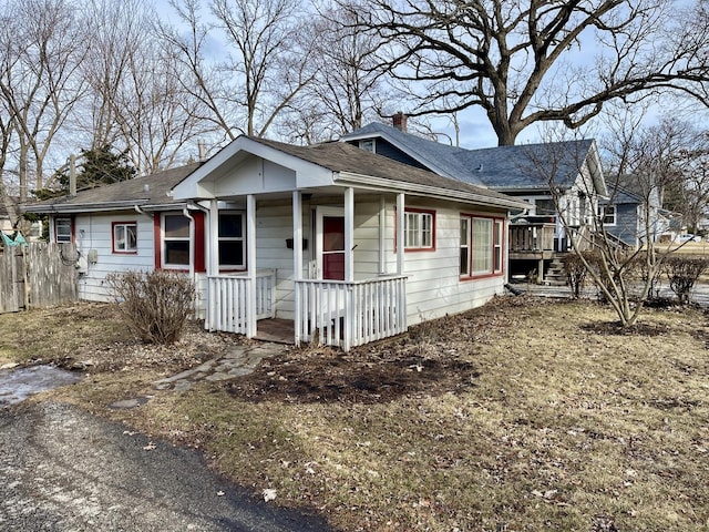 view of bungalow-style home