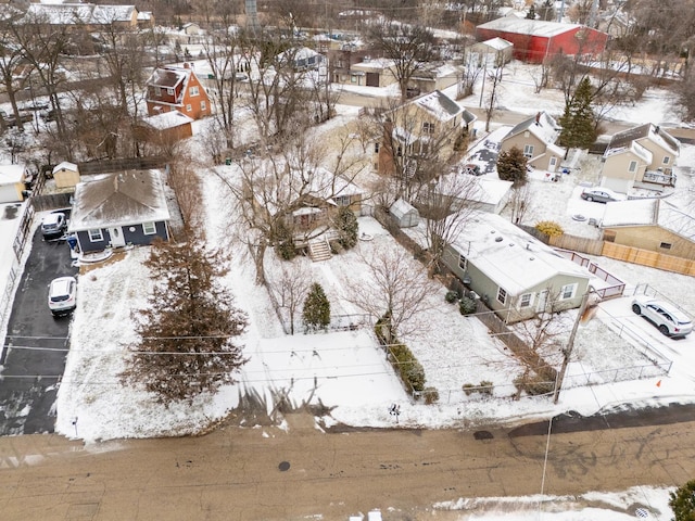 view of snowy aerial view