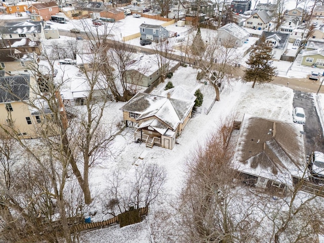 view of snowy aerial view