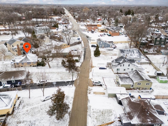 view of snowy aerial view