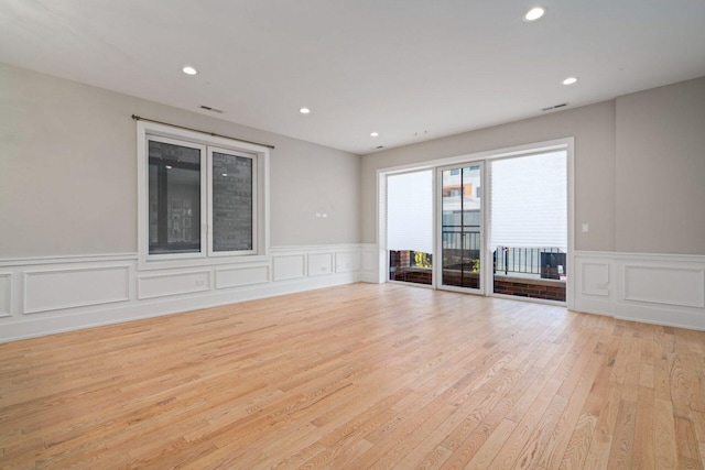 empty room featuring light wood-type flooring