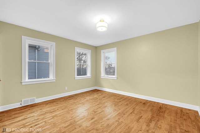 empty room featuring light wood-type flooring