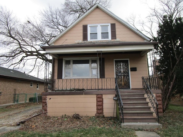 bungalow-style house with covered porch