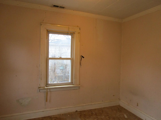 empty room with ornamental molding