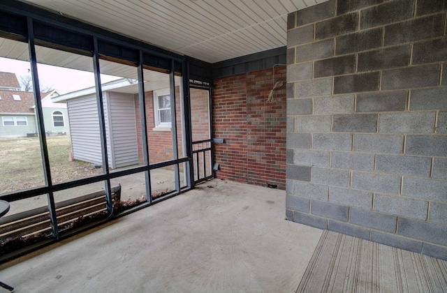 view of unfurnished sunroom