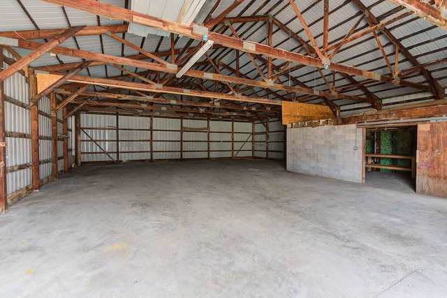 garage featuring metal wall