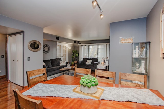 living room with hardwood / wood-style flooring