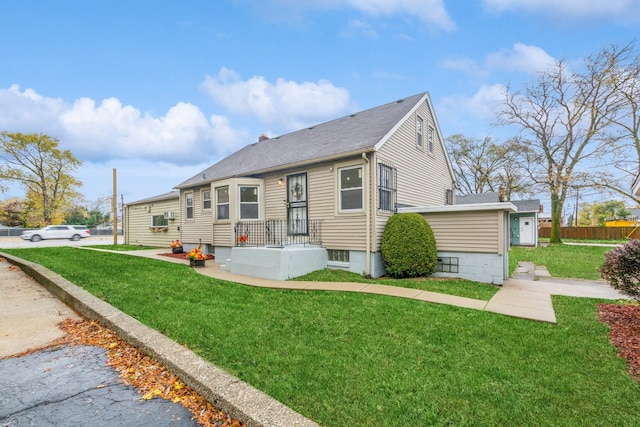 view of front of house with a front yard