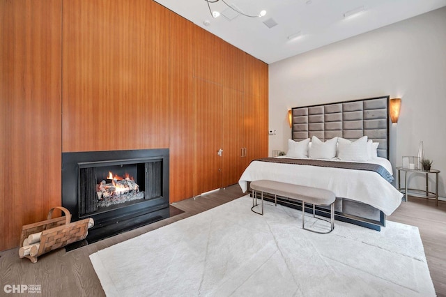 bedroom with wood-type flooring