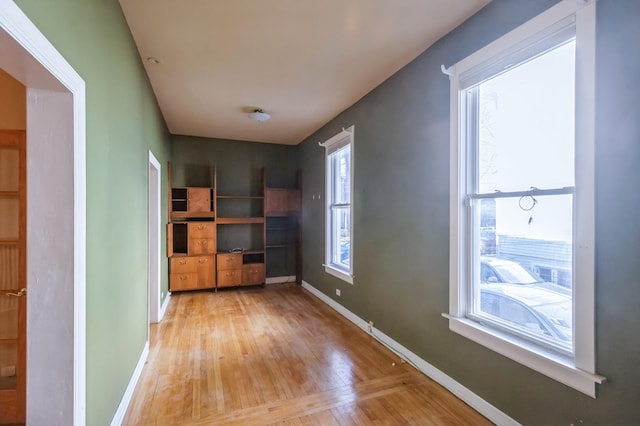 interior space with light hardwood / wood-style flooring