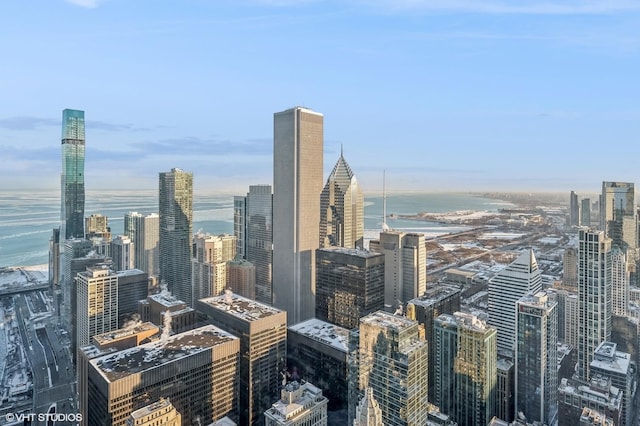 view of city with a water view